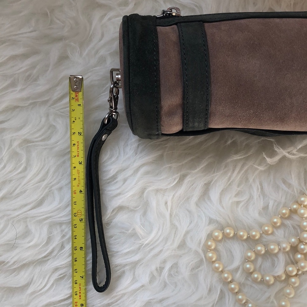 RARE • WORTH NEW YORK • Suede Leather Barrel Crossbody Adjustable Bag w/ Dustbag - Picture 10 of 16
